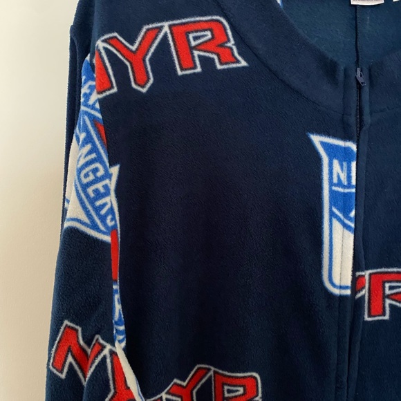 Adult Concepts Sport NHL New York Rangers Footed Union Suit Zip Up-Blue - Picture 3 of 8